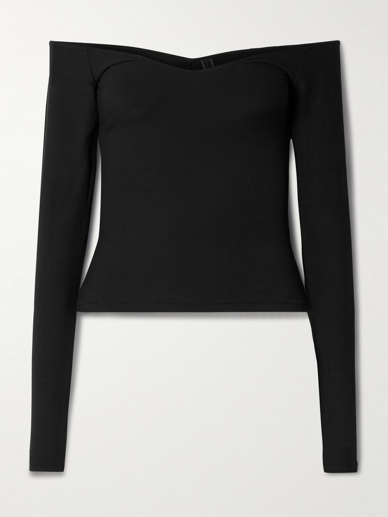 Skims Soft Lounge Off The Shoulder Top In Black
