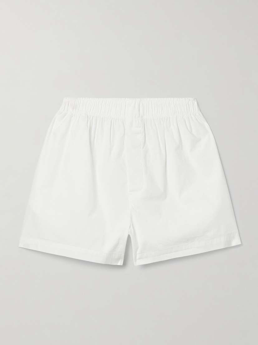 Skims Cotton-blend Poplin Boxersnow