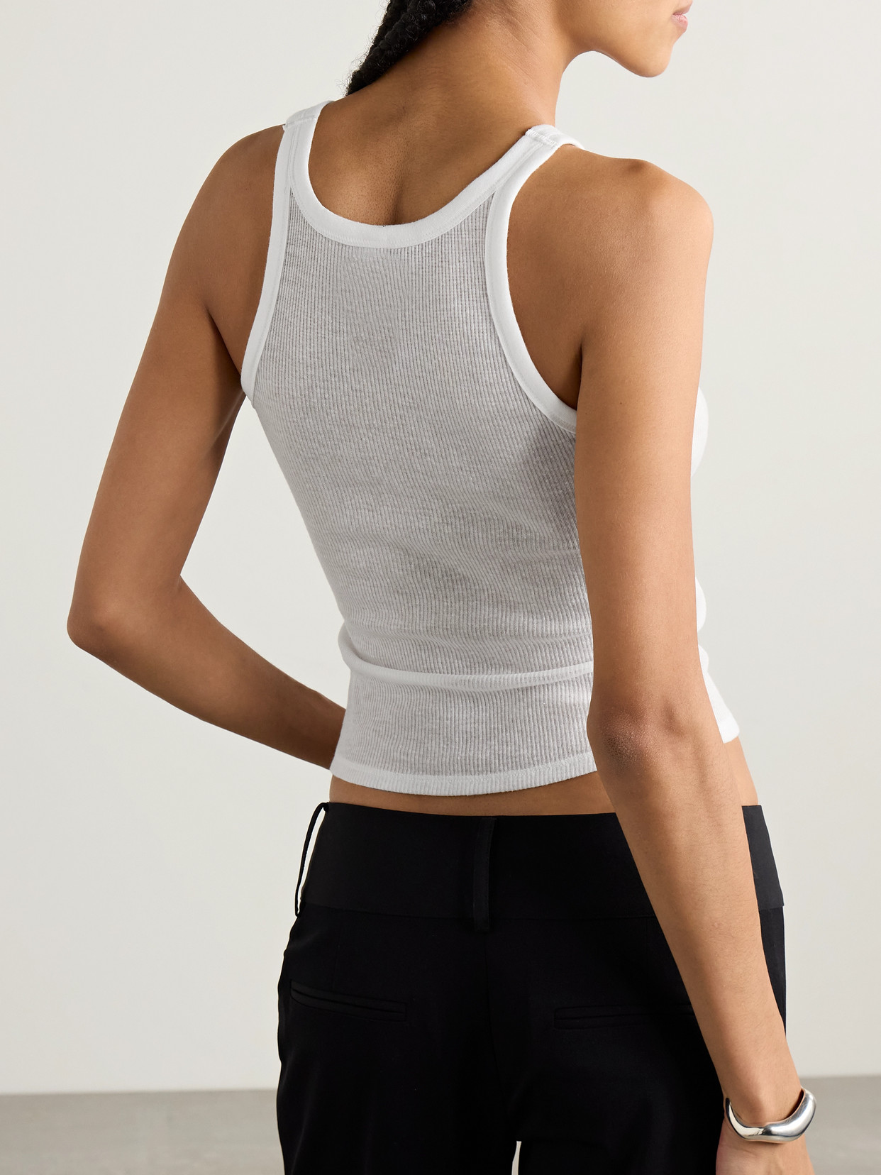 Skims Threadbare Tank In White