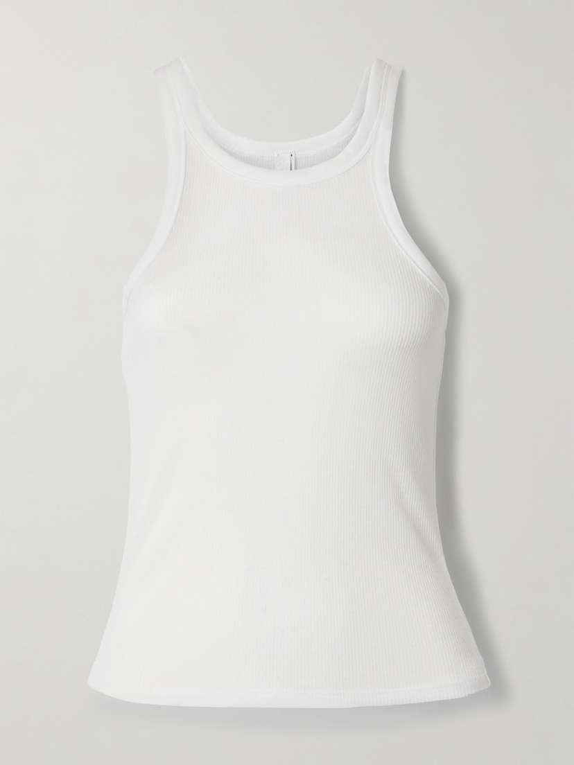 Skims Sheer Stretch-jersey Tank - Snow
