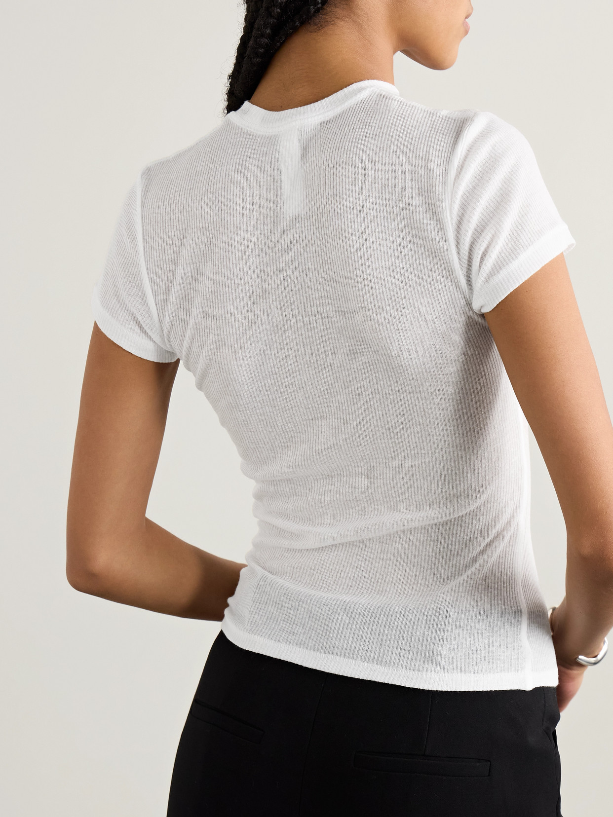 Skims Threadbare Crewneck Standard T-shirt In White