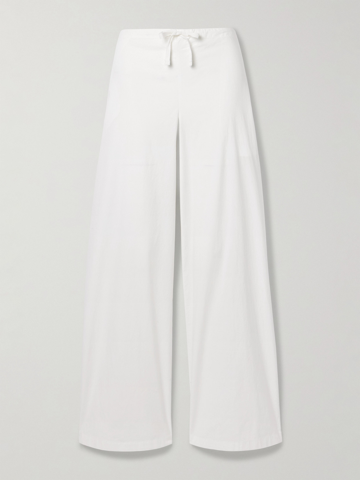 SKIMS - Cotton-blend Poplin Wide-leg Pants - Snow