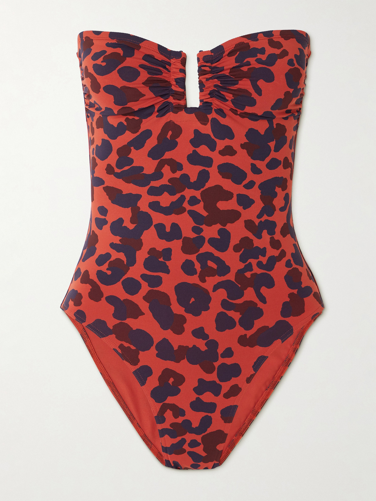 Eres Coquillage Posidonia Strapless Printed Swimsuit In Red
