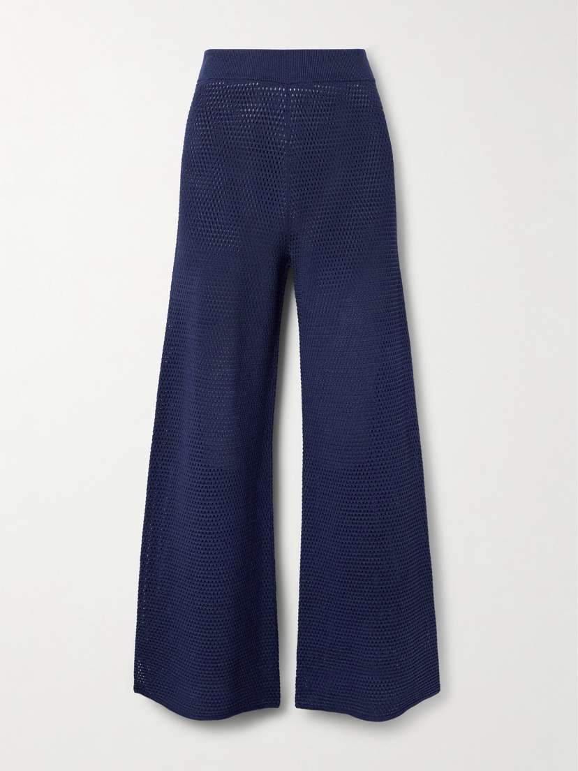 Eres Bayadere Goeland Open-knit Cotton-blend Wide-leg Pants