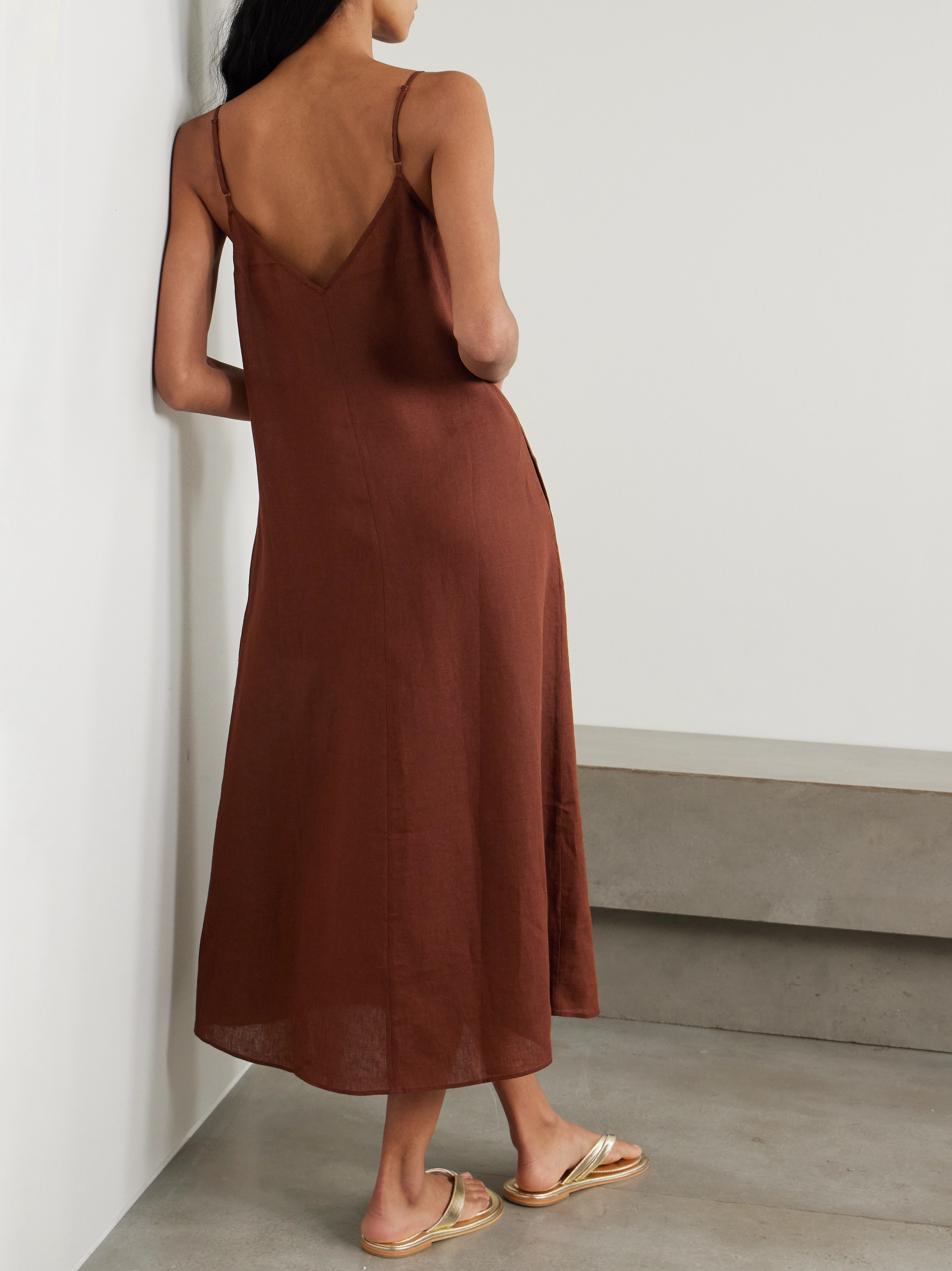 Eres L'Intemporel Snob linen midi dress