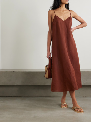 Eres L'Intemporel Snob linen midi dress