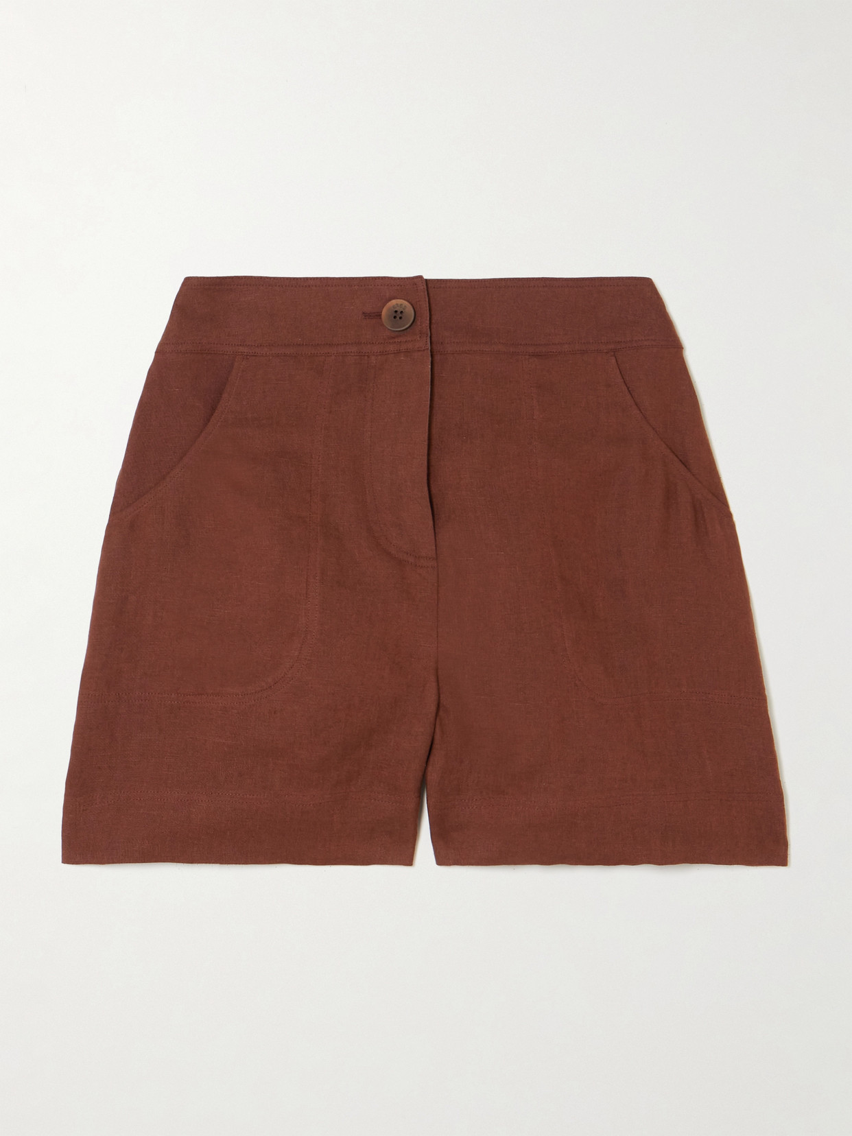 Eres L'intemporel Correct Linen Shorts In Brown