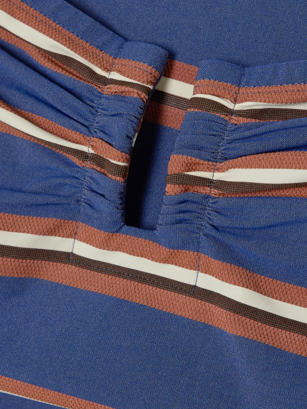 Eres Marinière Amiral Striped Strapless Jacquard Swimsuit In Blue