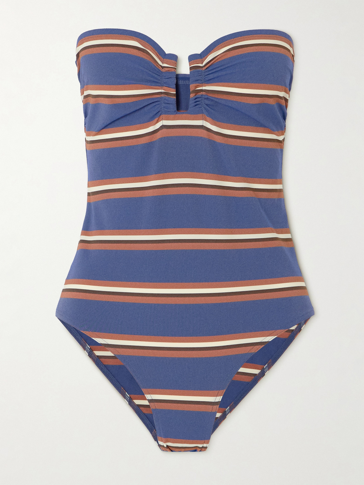 Eres Marinière Amiral Striped Strapless Jacquard Swimsuit In Blue
