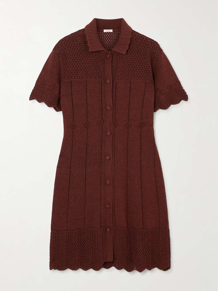 Eres Chimère Onirique Open-knit Cotton-blend Dress
