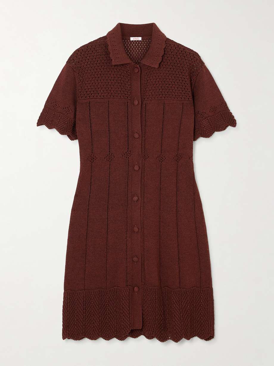 chimère onirique open-knit cotton-blend dress