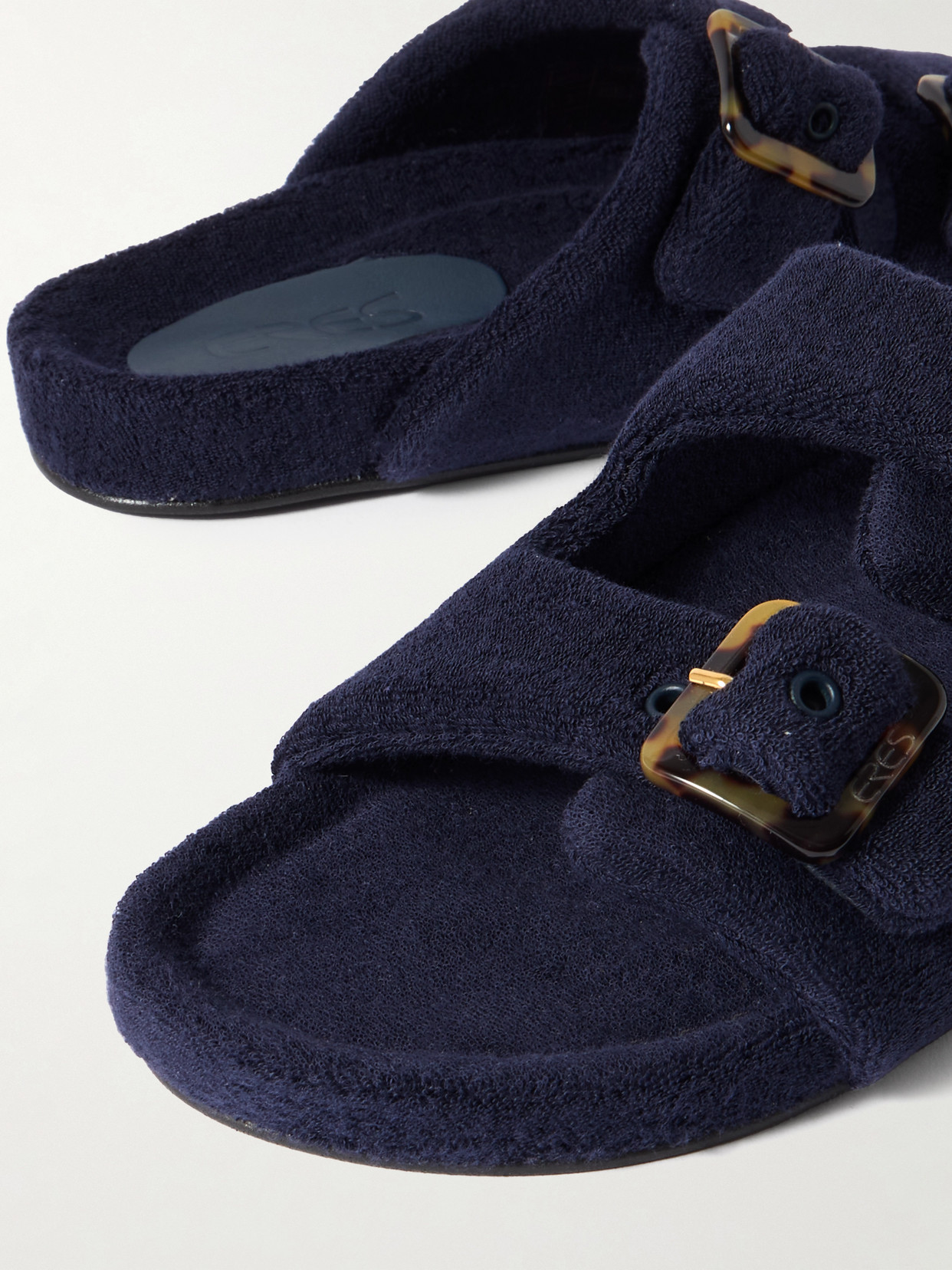 Eres Daphnee Cotton-terry Slides In Blue
