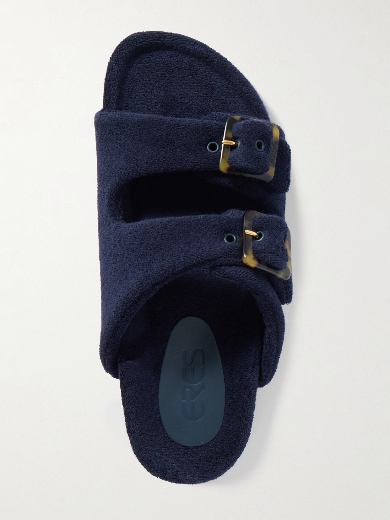Eres Daphnee Cotton-terry Slides In Blue