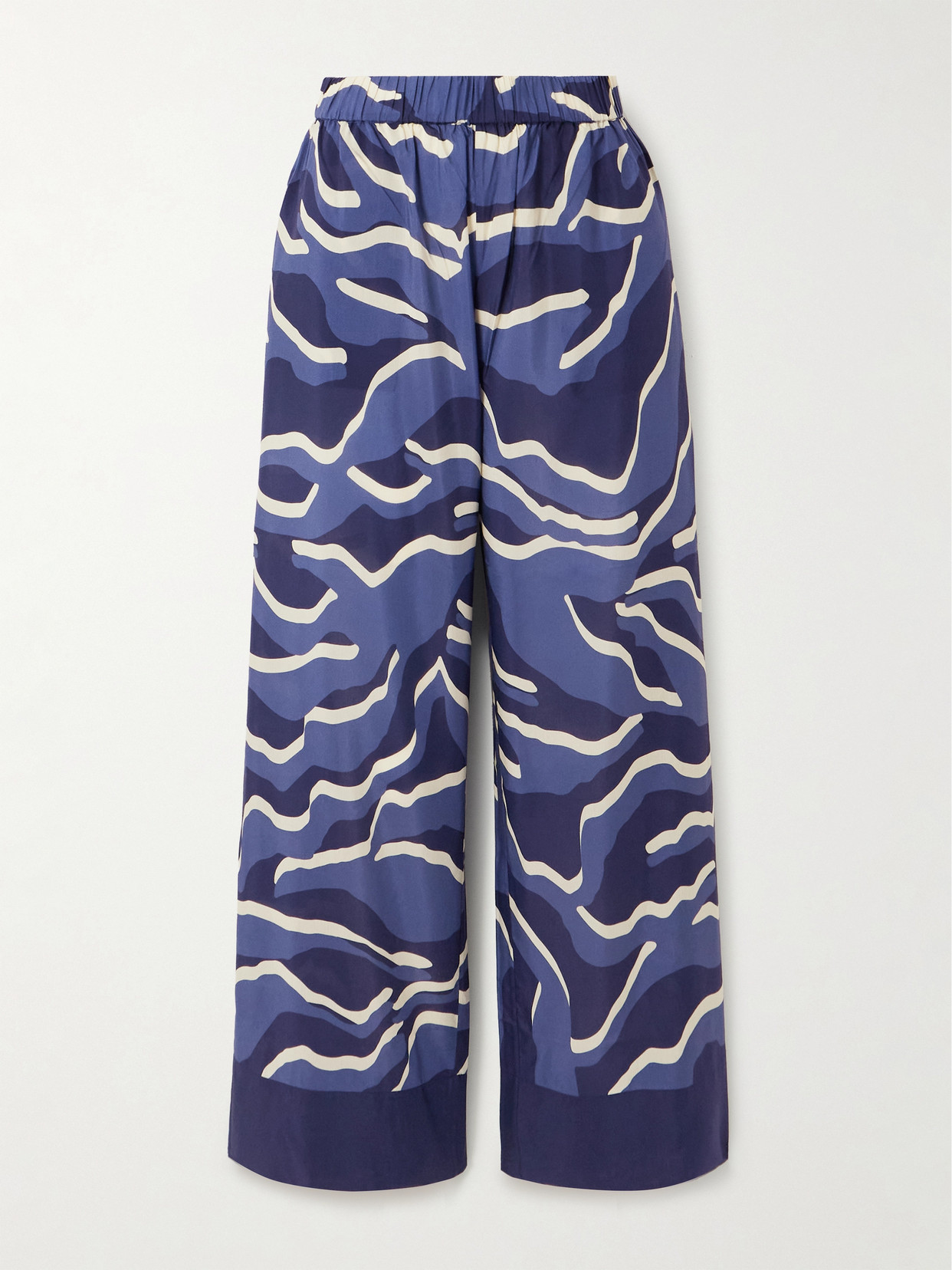 Eres Continent Atoll Printed Cotton And Silk-blend Voile Pants In Blue