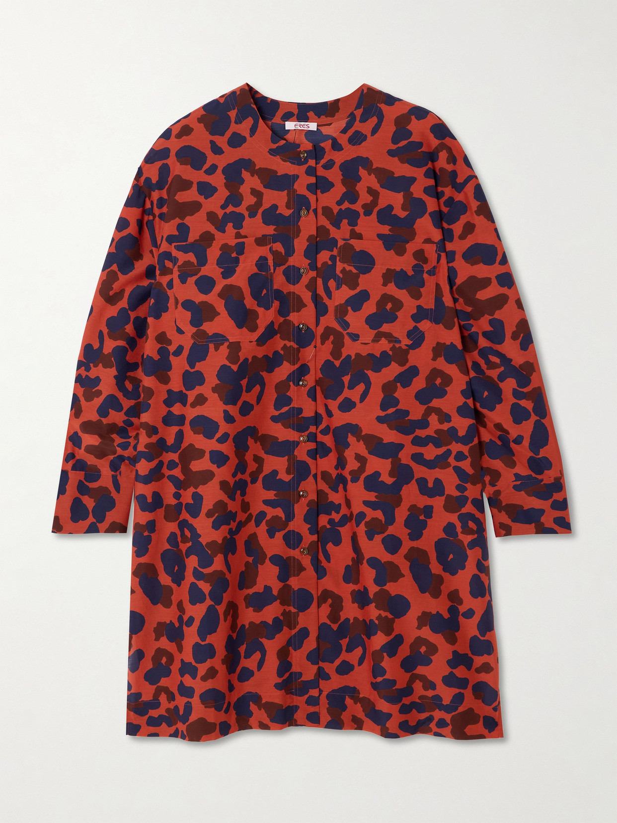 Eres Récifs Printed Cotton And Silk-blend Shirt In Red