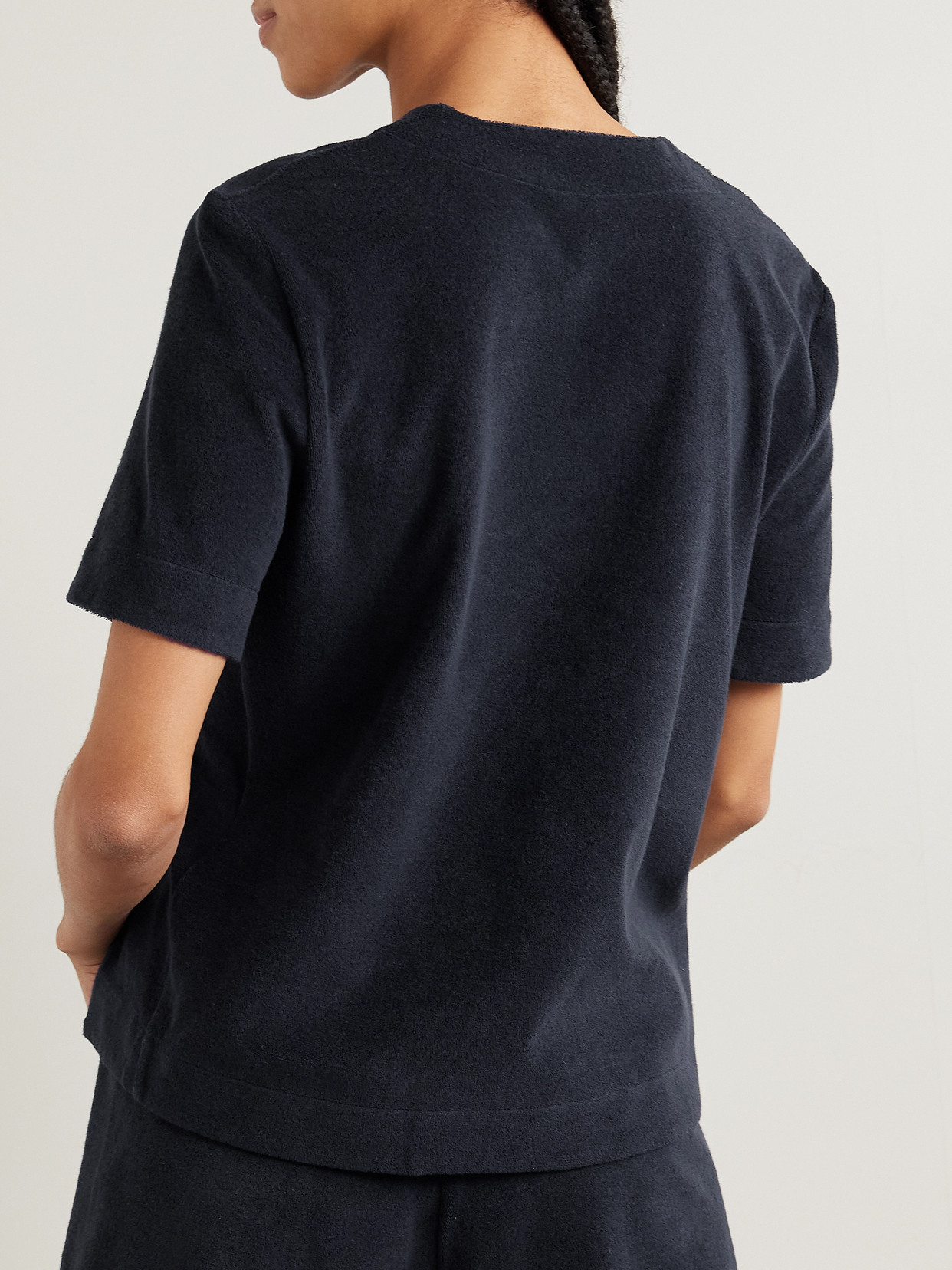 Eres Paresse Cotton-terry Top In Blue