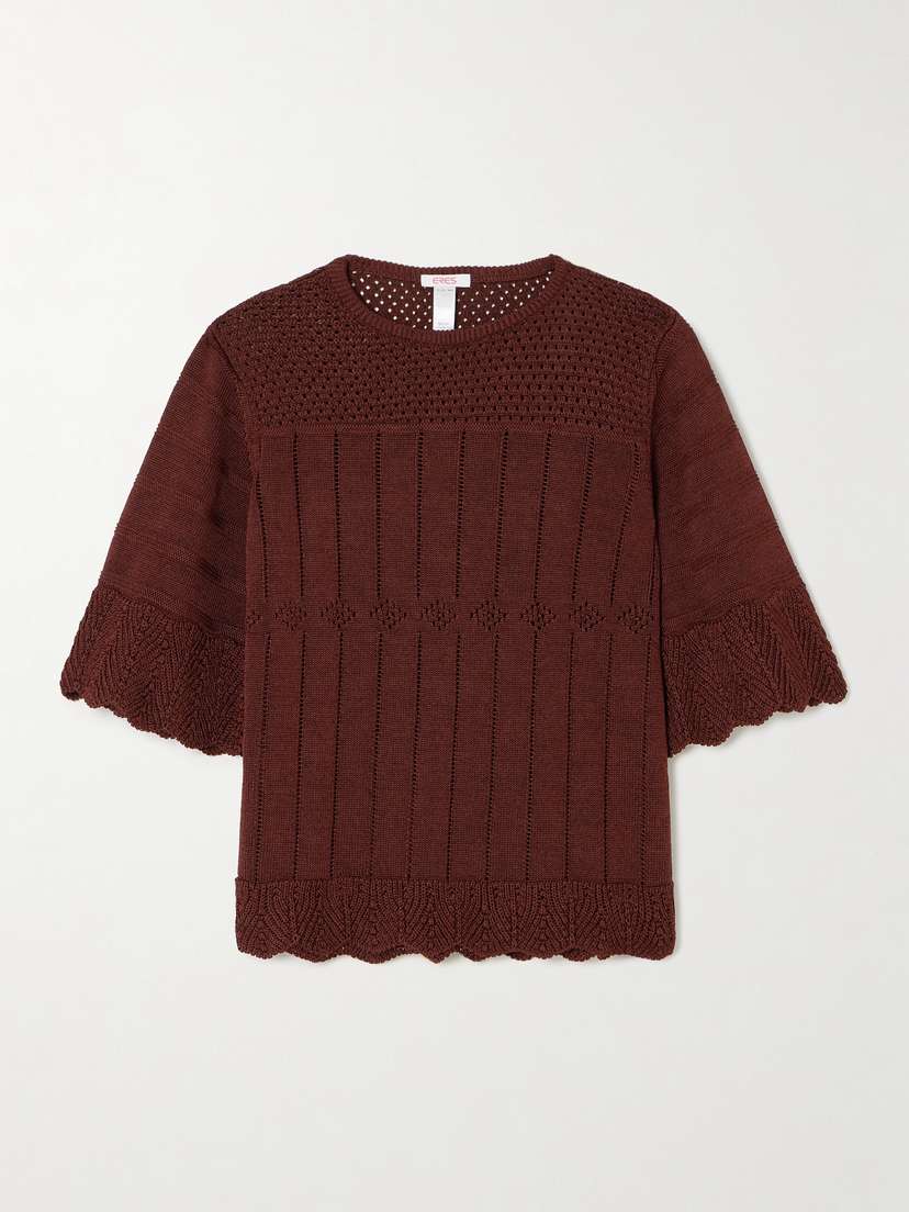 Eres Chimère Reverie Open-knit Cotton-blend Top