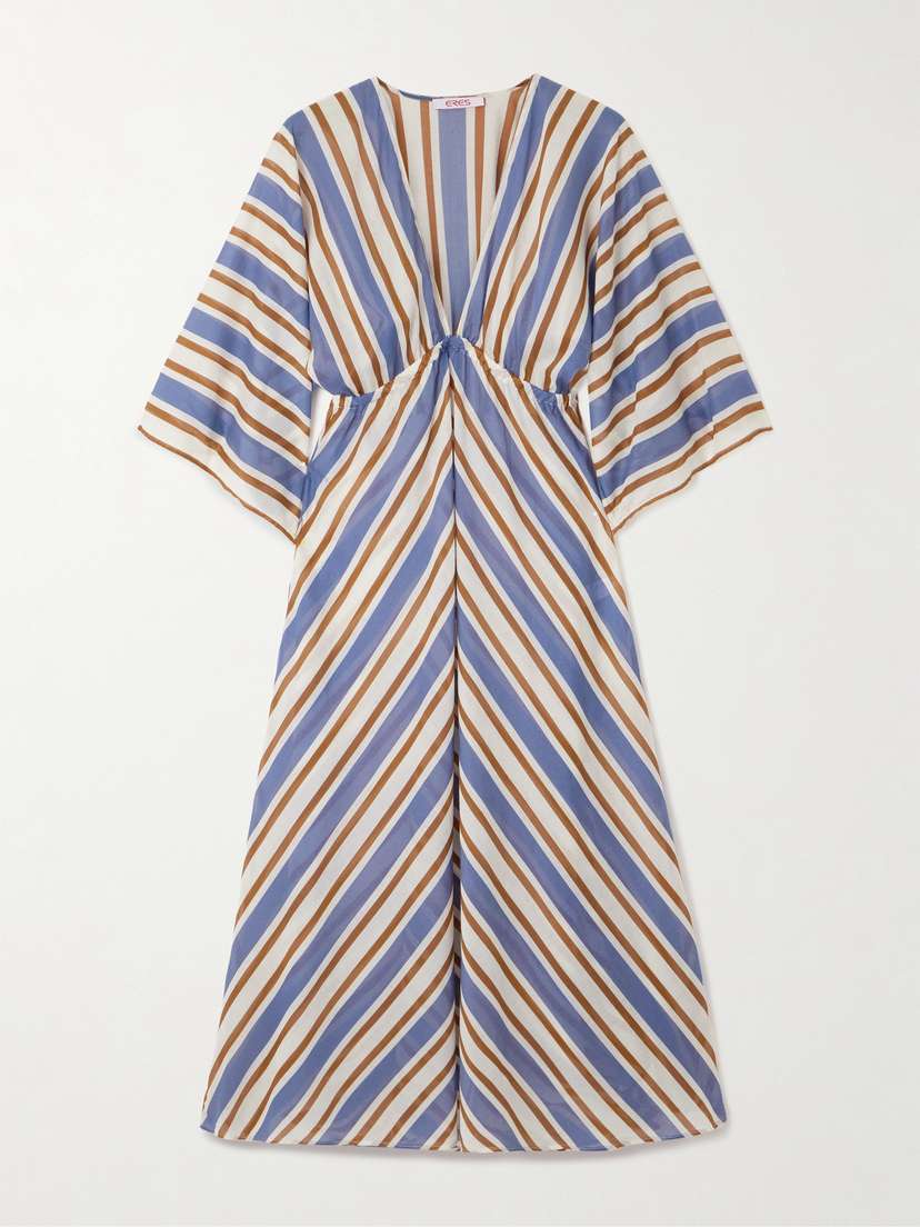Eres Sailor Summer Striped Cotton-voile Kaftan