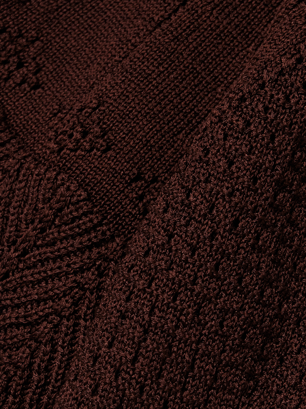 Eres Imaginaire Pointelle-knit Cotton-blend Maxi Dress In Brown