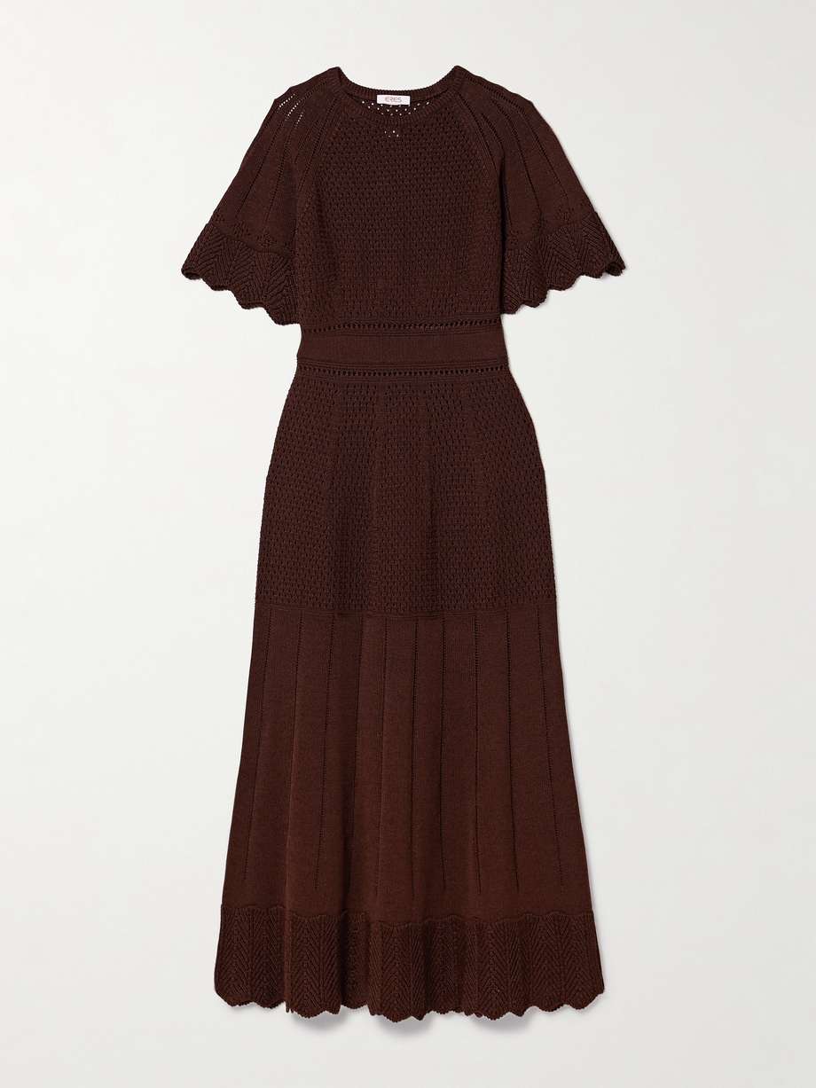 imaginaire pointelle-knit cotton-blend maxi dress