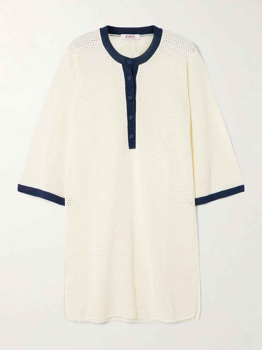 albatros open-knit cotton-blend mini dress