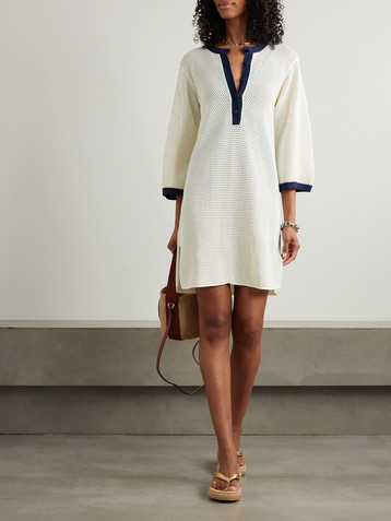 Eres Albatros open-knit cotton-blend mini dress
