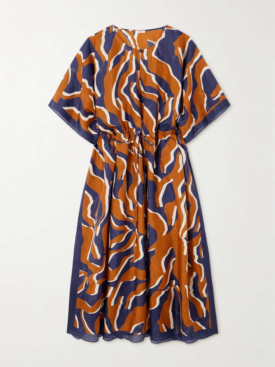 continent archipel printed silk-chiffon kaftan