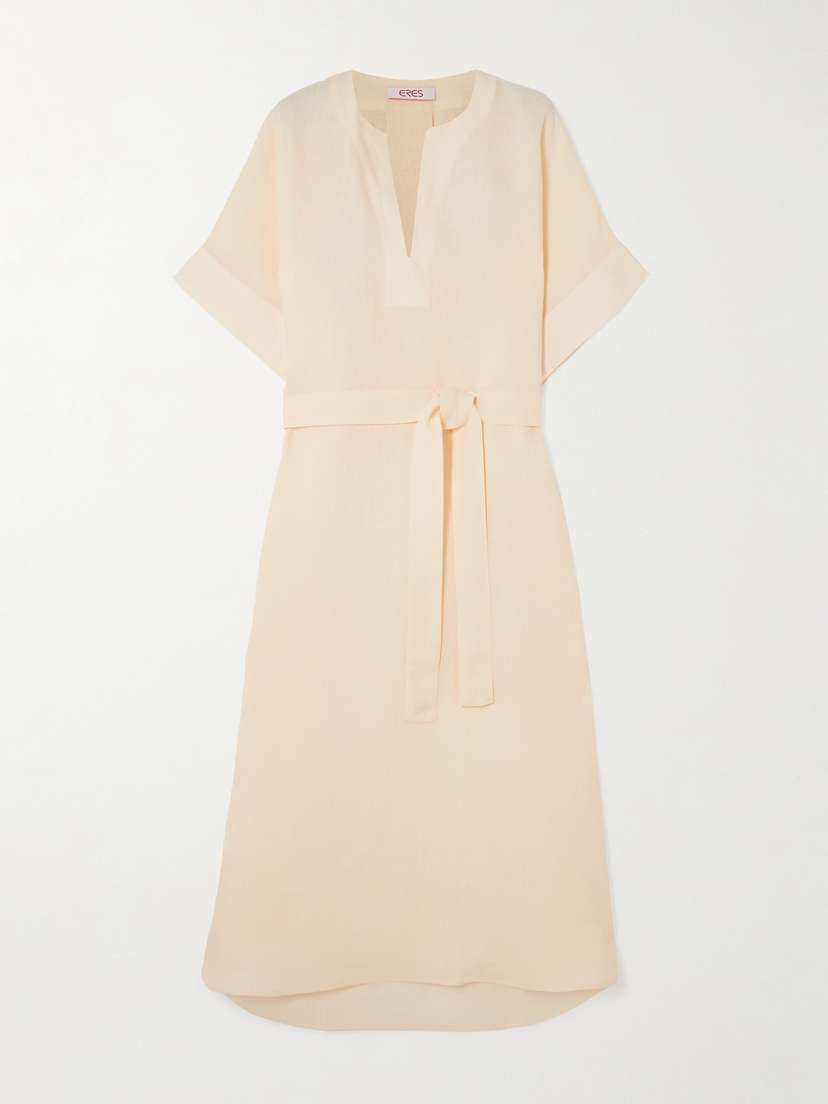 Eres Bibi Belted Linen Kaftan
