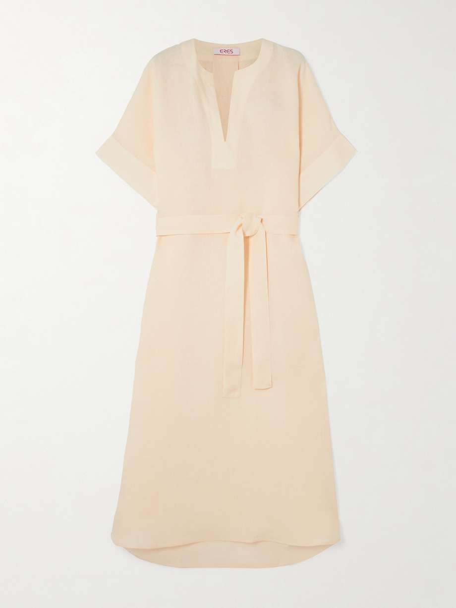 bibi belted linen kaftan