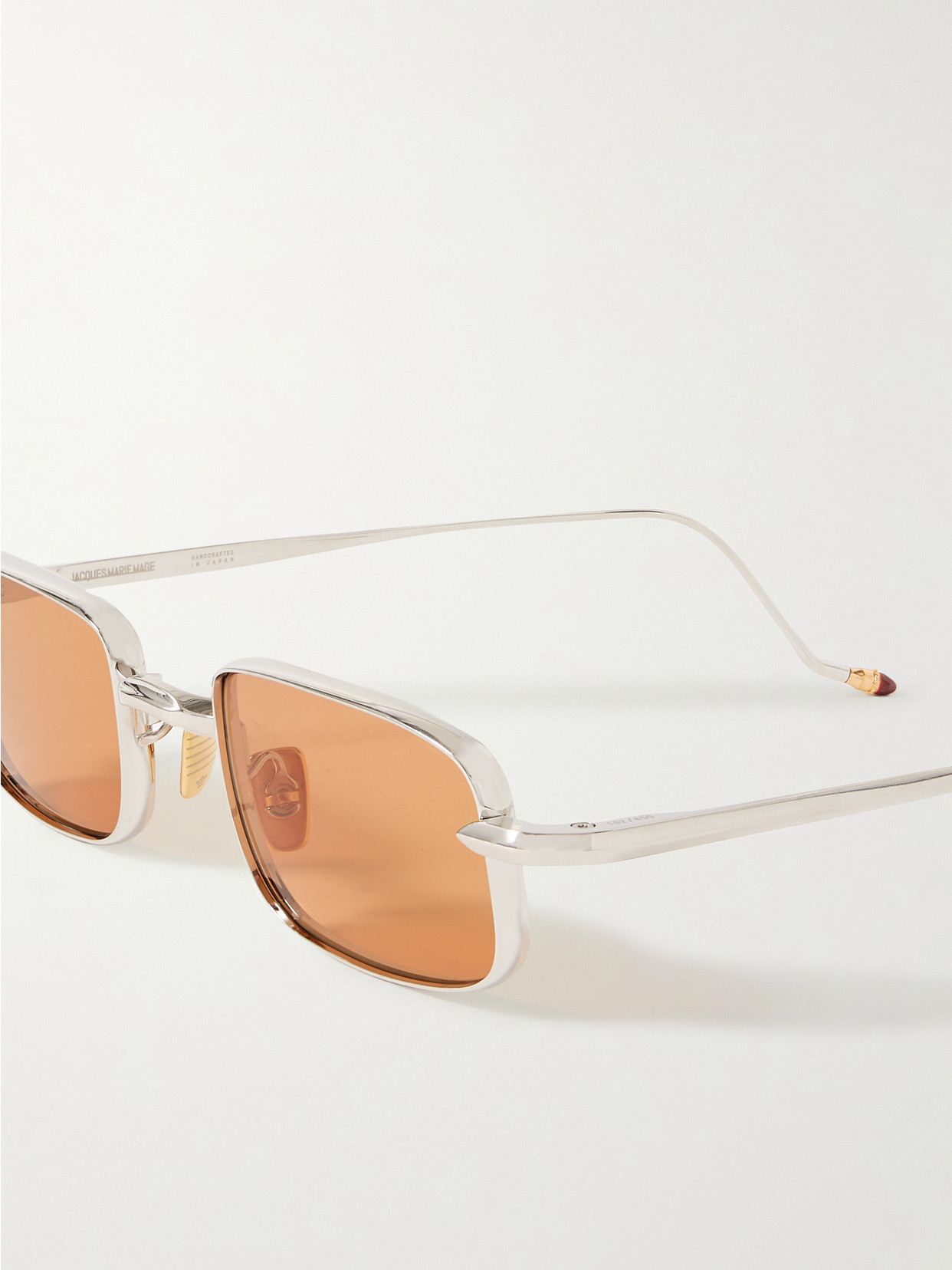 Jacques Marie Mage Dusk Rectangle-frame Titanium Sunglasses In Silver