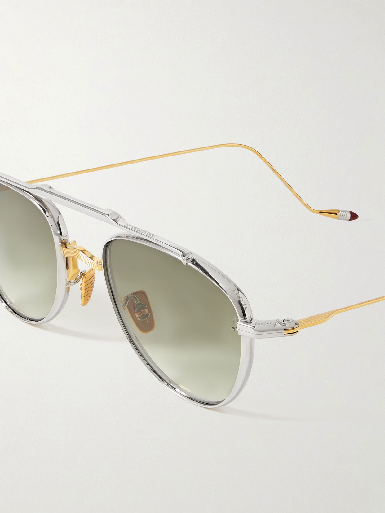 Jacques Marie Mage Flynn Aviator-style Silver-and Gold-tone Sunglasses In Silver