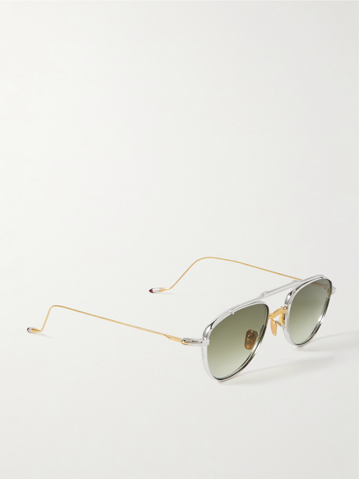 Jacques Marie Mage Flynn Aviator-style Silver-and Gold-tone Sunglasses In Silver