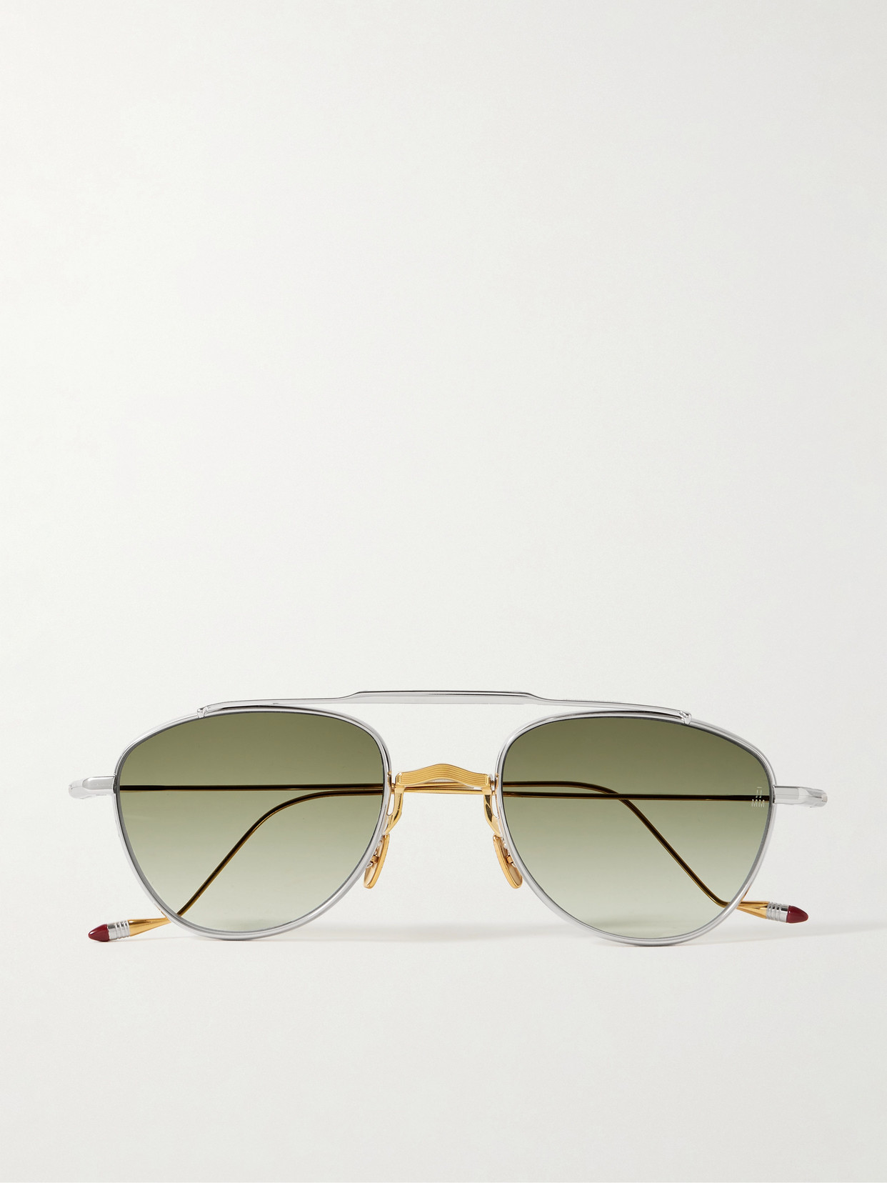 Jacques Marie Mage Flynn Aviator-style Silver-and Gold-tone Sunglasses