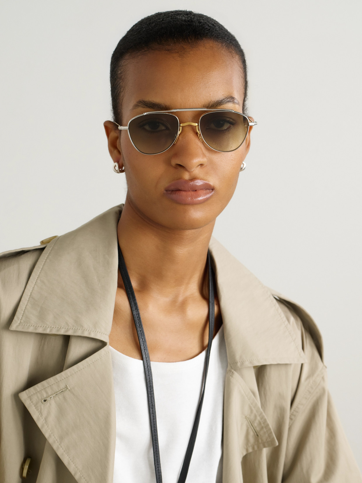 Jacques Marie Mage Flynn Aviator-style Silver-and Gold-tone Sunglasses In Silver