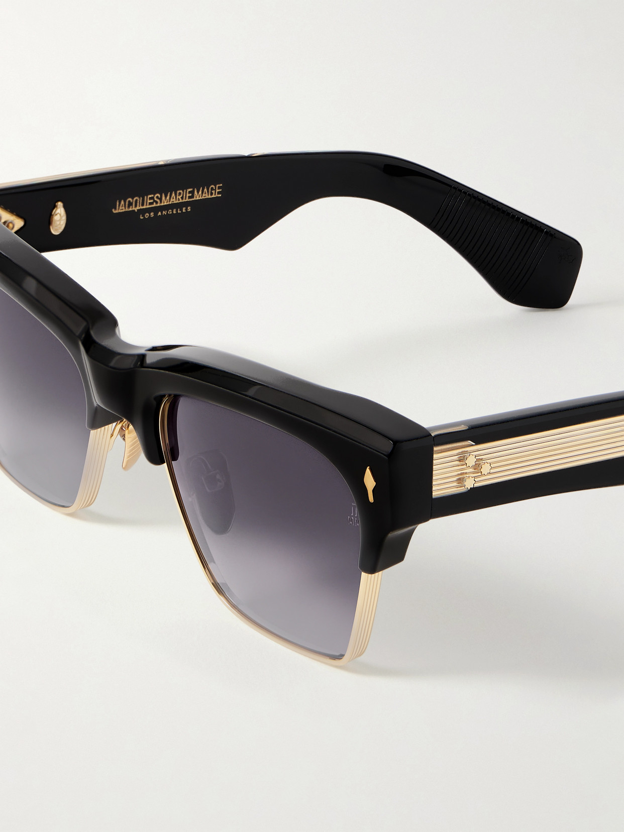 Jacques Marie Mage Bugsy D-frame Acetate And Gold-tone Sunglasses In Black