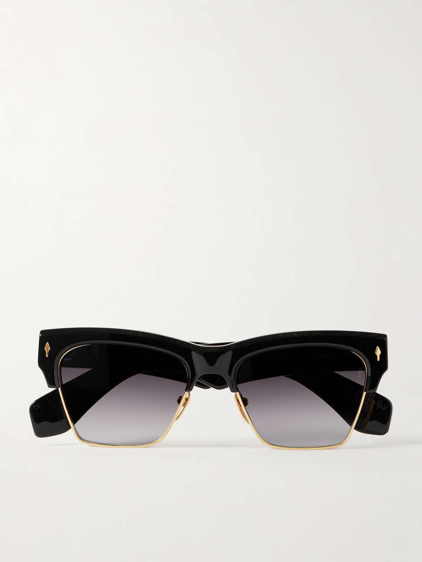 Jacques Marie Mage Bugsy D-frame Acetate And Gold-tone Sunglasses