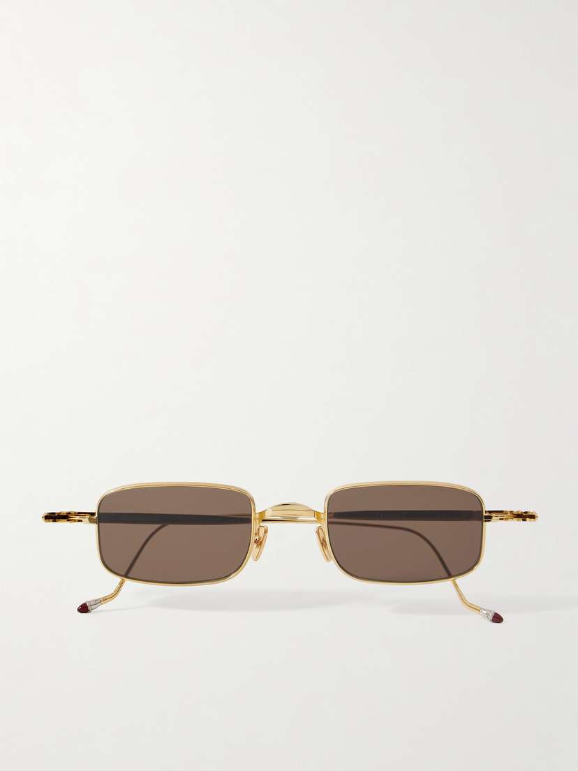 Jacques Marie Mage Dusk Square-frame Gold-tone Sunglasses