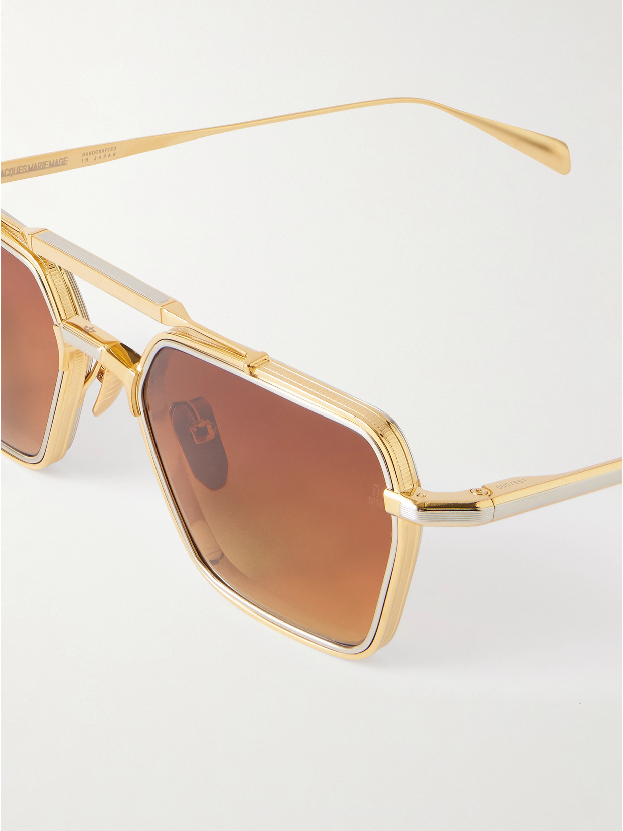 Jacques Marie Mage Commodore Aviator-style Gold- And Silver-tone Sunglasses In Gold
