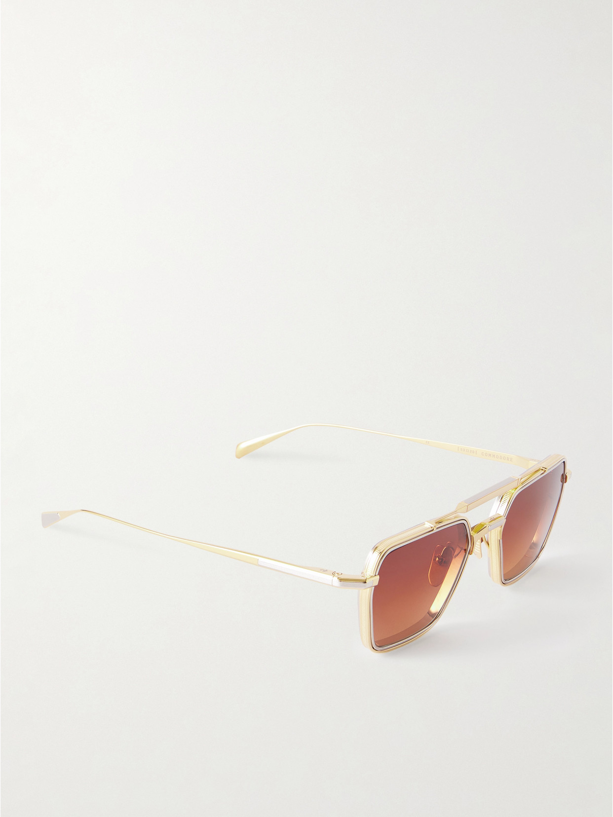Jacques Marie Mage Commodore Aviator-style Gold- And Silver-tone Sunglasses In Gold