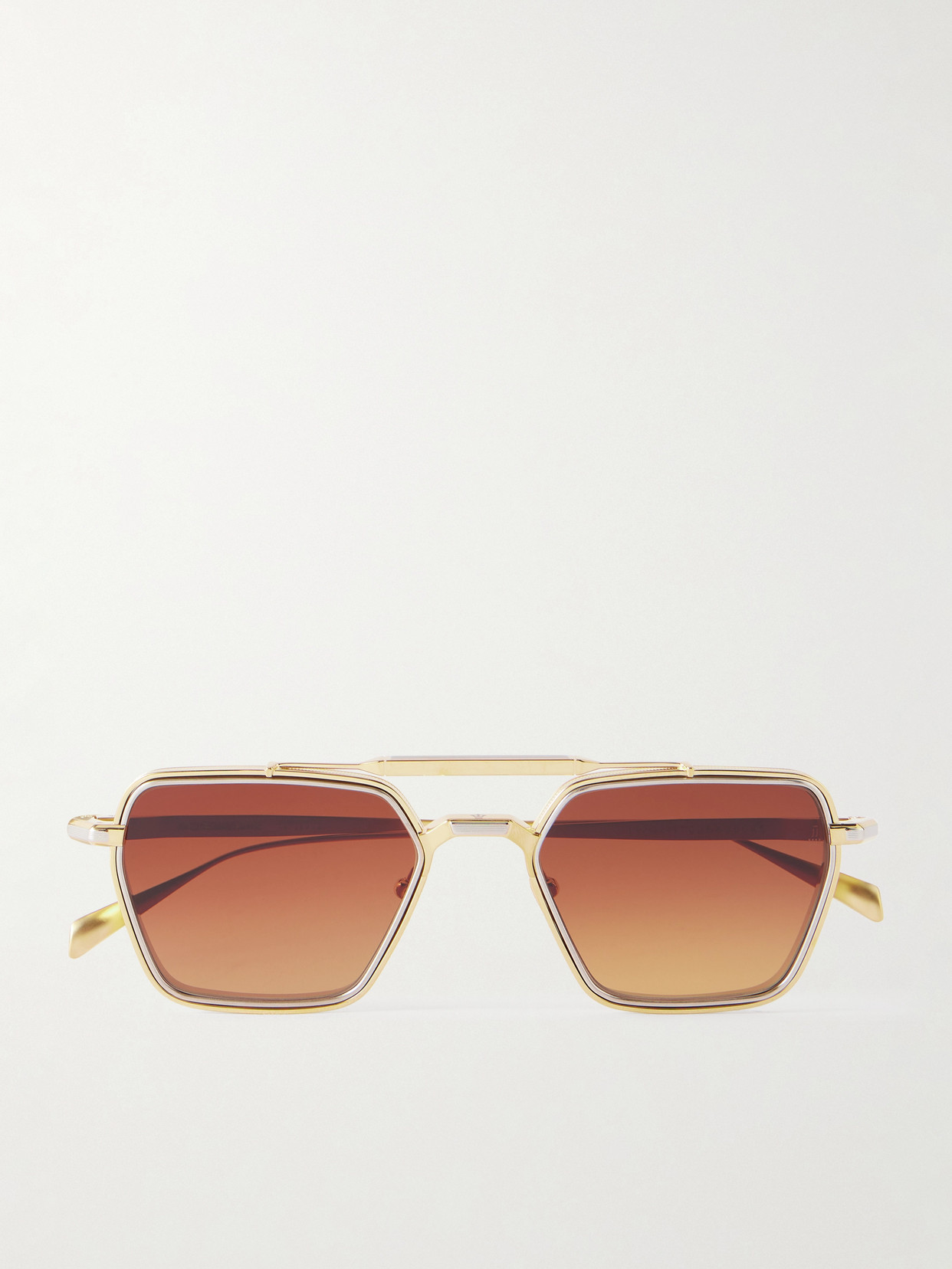 Jacques Marie Mage Commodore Aviator-style Gold- And Silver-tone Sunglasses