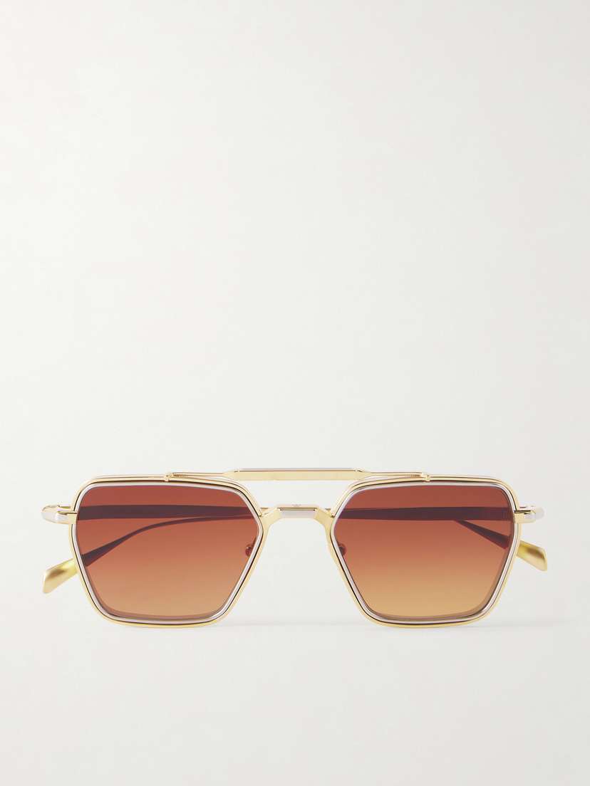Jacques Marie Mage Commodore Aviator-style Gold- And Silver-tone Sunglasses