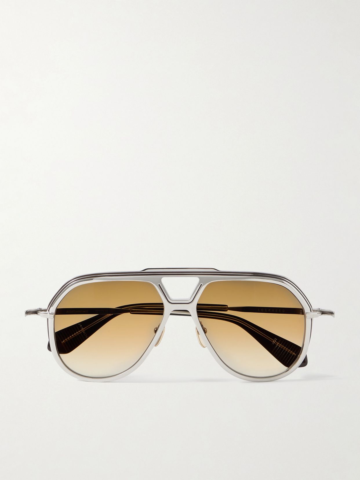 Lockheed aviator-style titanium and acetate sunglasses