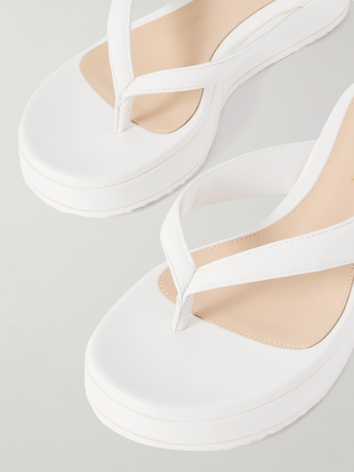 Gianvito Rossi Tahiti Leather Platform Flip Flops
