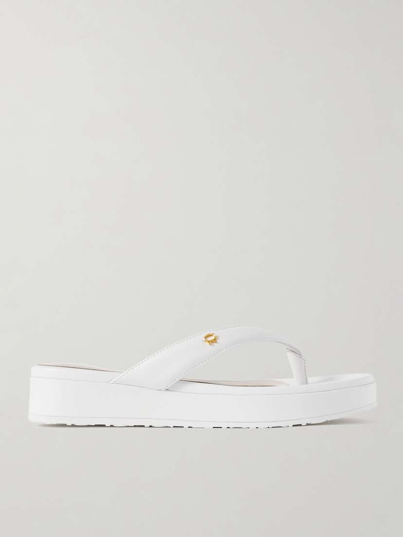 Gianvito Rossi Tahiti Leather Platform Flip Flops