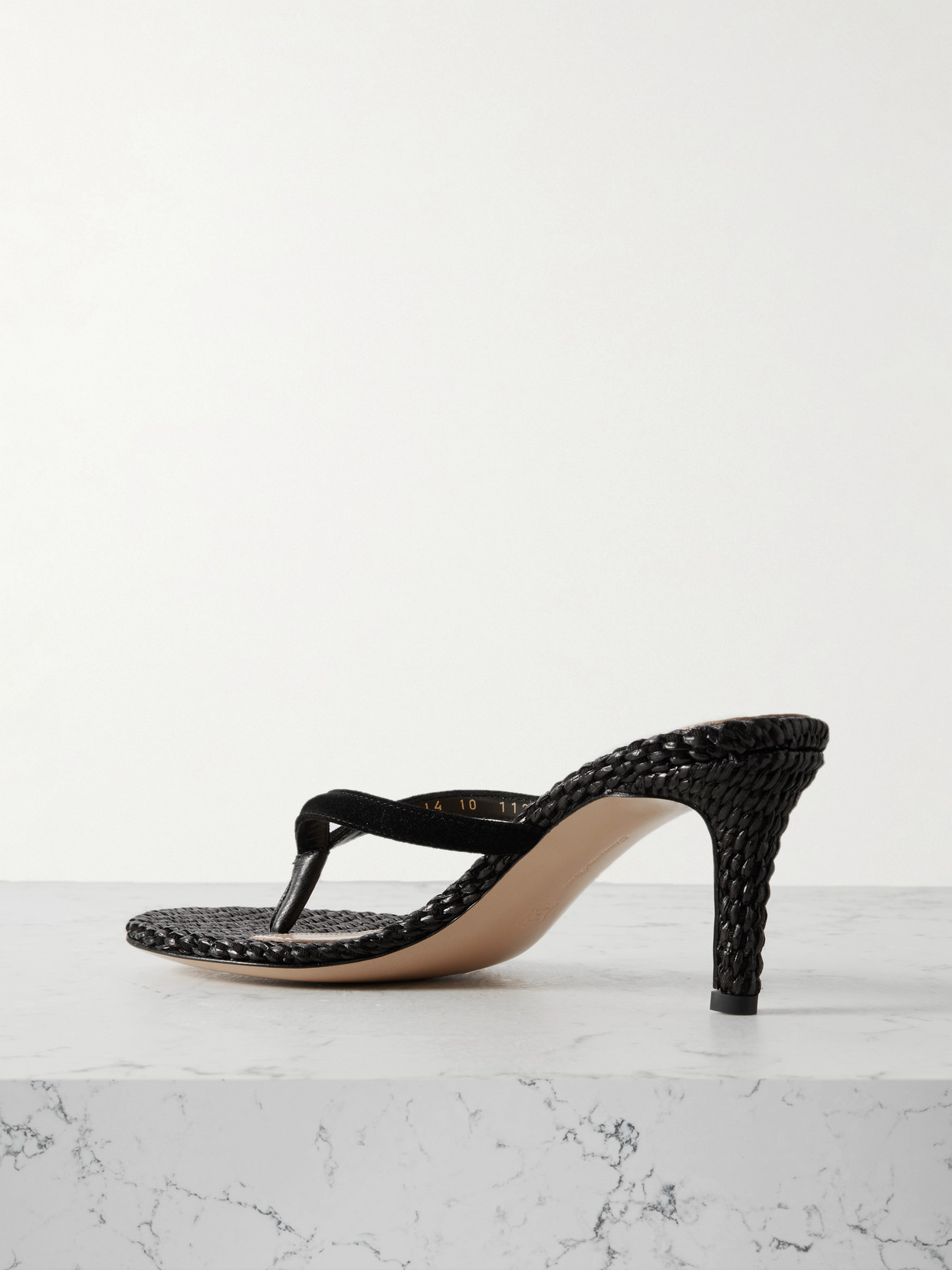 Gianvito Rossi Calypso 70 Suede-trimmed Raffia Sandals