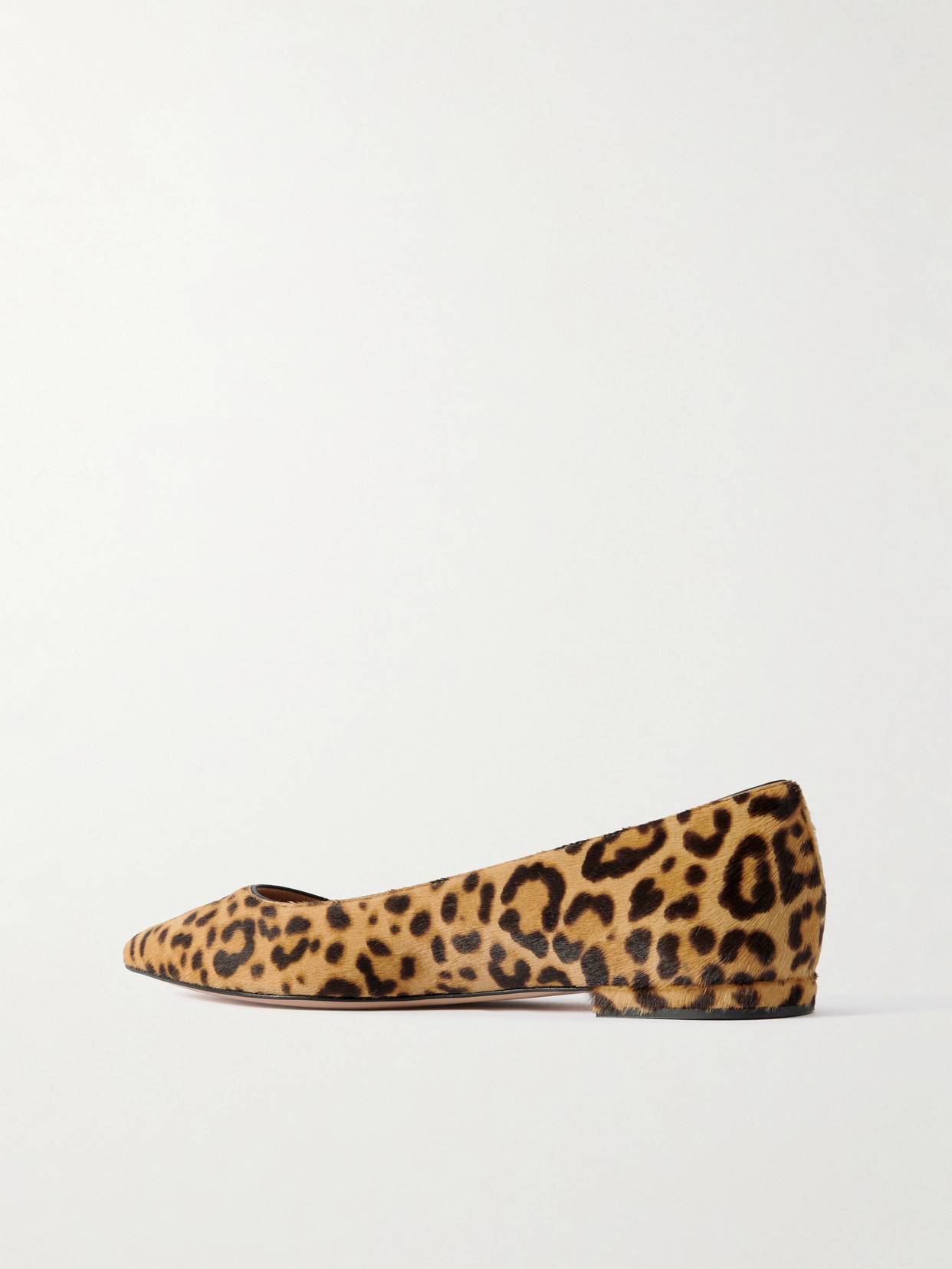 Gianvito Rossi Leopard-print Pony Hair Point-toe Flats