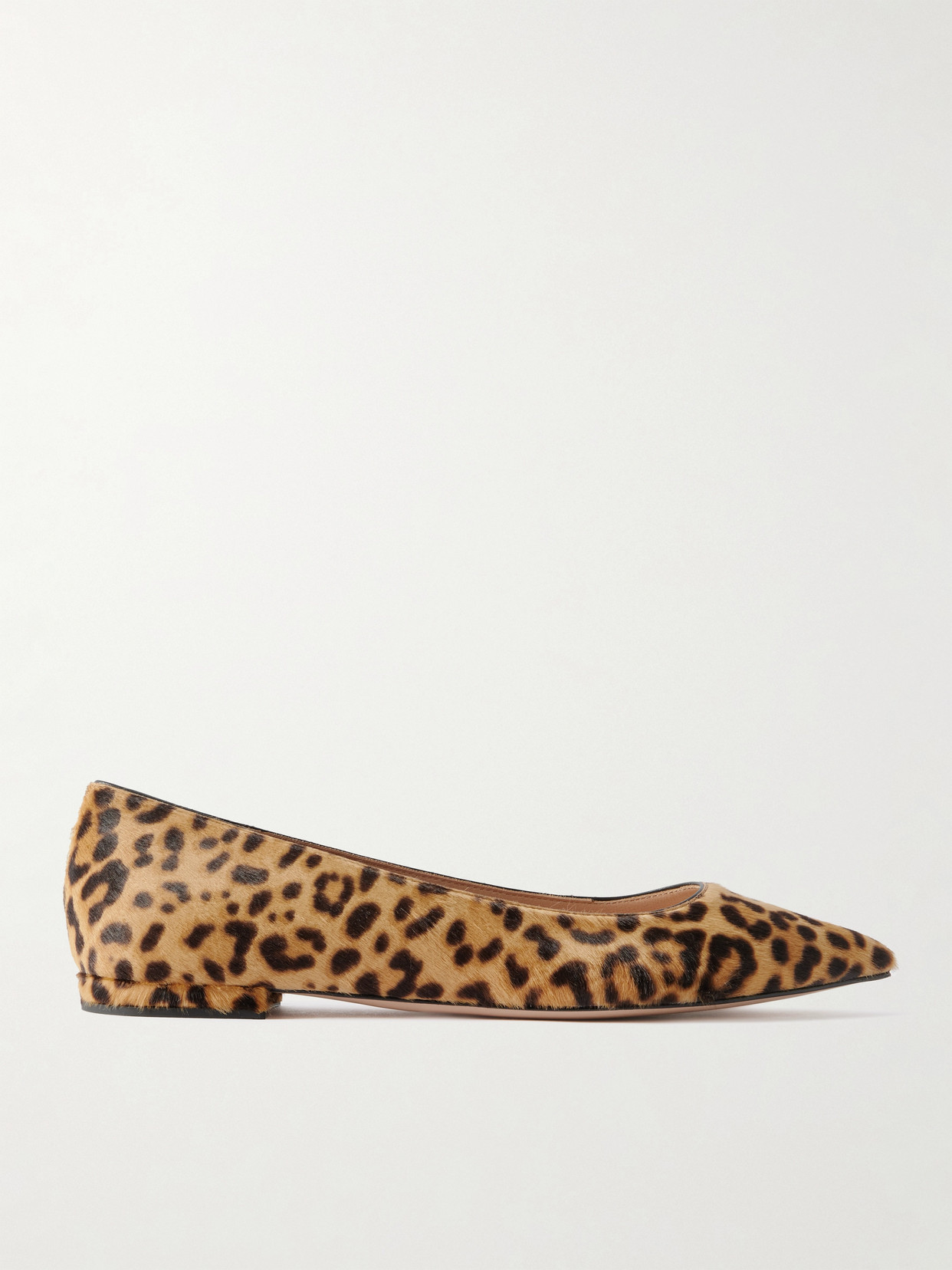 Gianvito Rossi - Leopard-Print Pony Hair Point-Toe Flats - Leopard Print