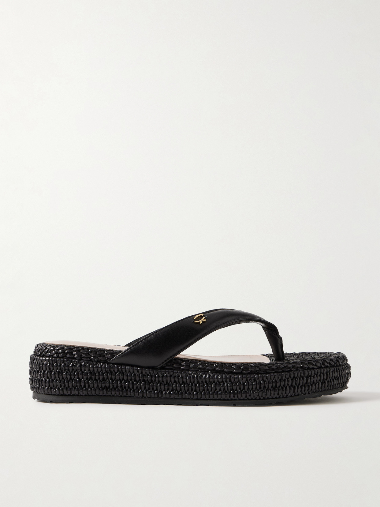 Gianvito Rossi Tahiti 40 Leather Platform Flip Flops