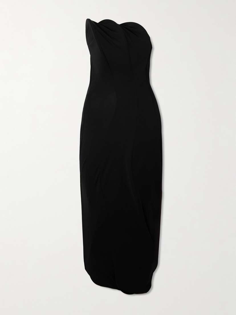 Victoria Beckham Strapless Gathered Jersey Gown