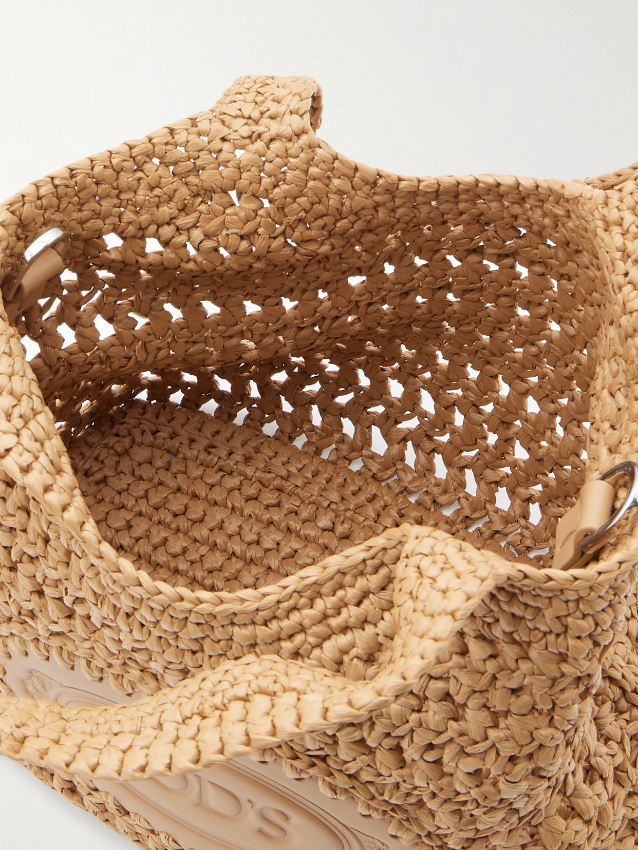 Tod's Ebl Mini Embossed Raffia Tote